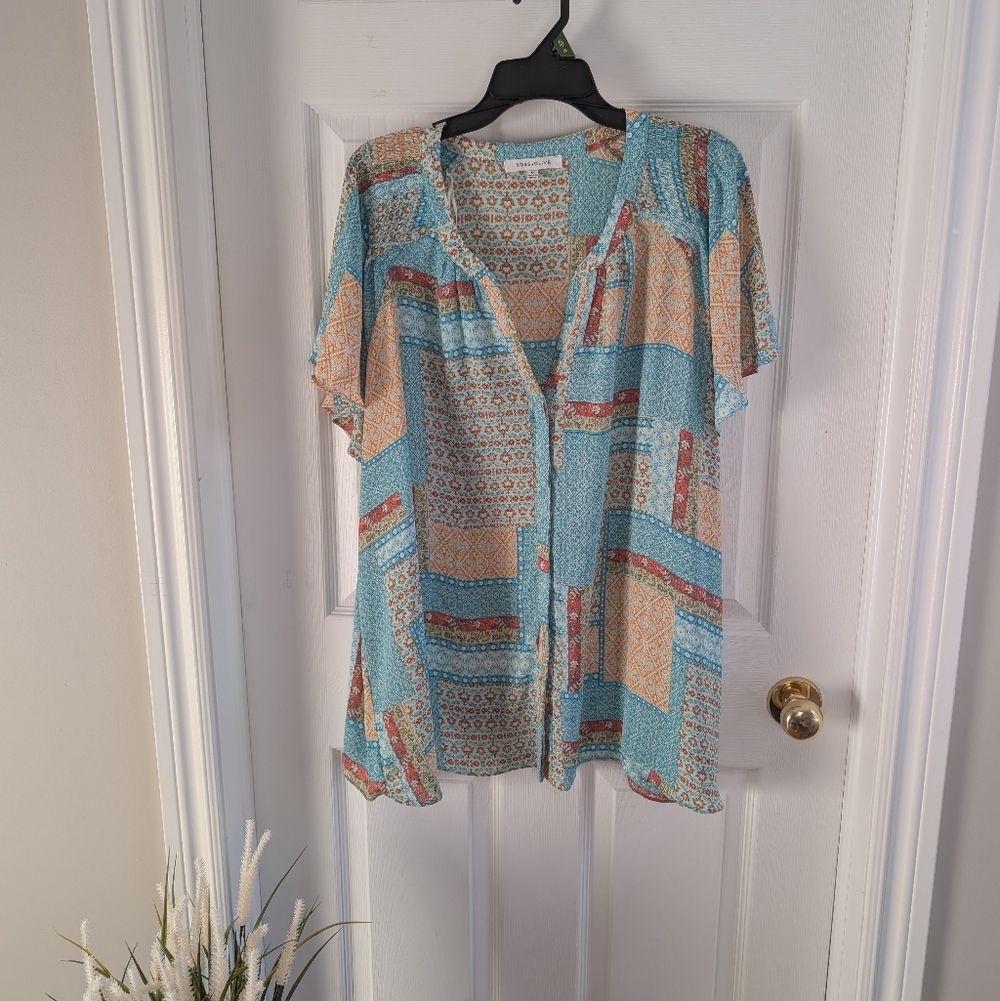 Rose & Olive Multicolor Patterned Blouse